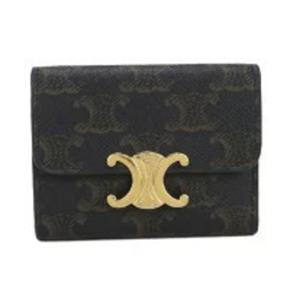 Celine Tri fold Wallet Compact Brown